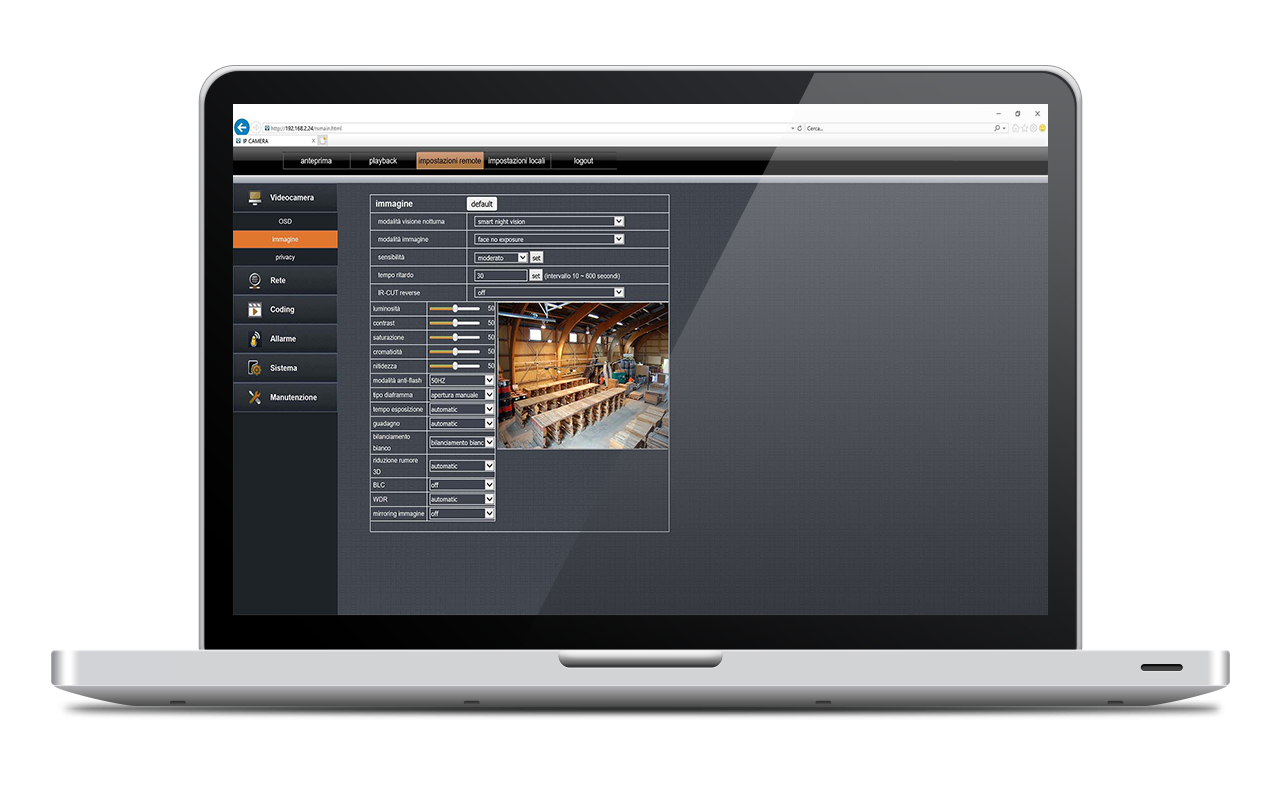 Controllo telecamera IP da browser